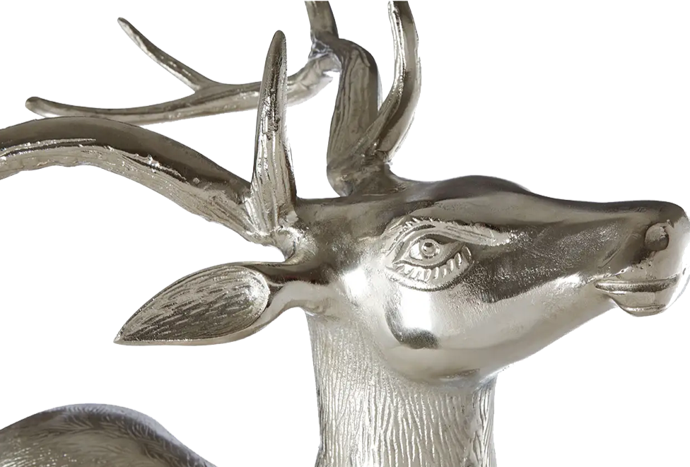 Large Silver Floor Standing Stag