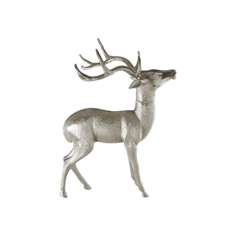 Large Silver Floor Standing Stag