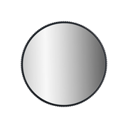 Black Metal Textured Edged Round Wall Mirror