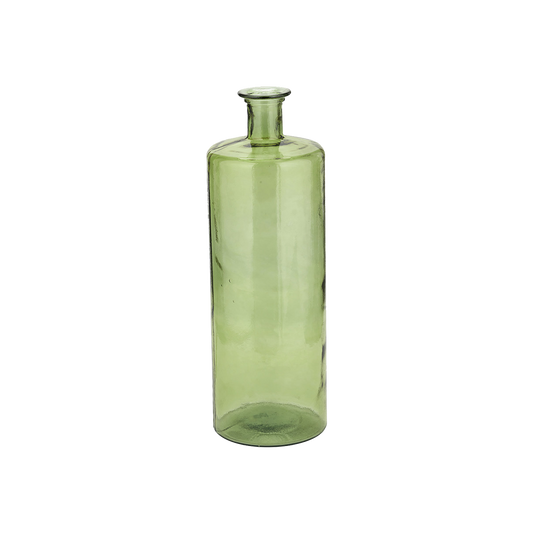 Tall Recycled Glass Bottle Vase Forest Green
