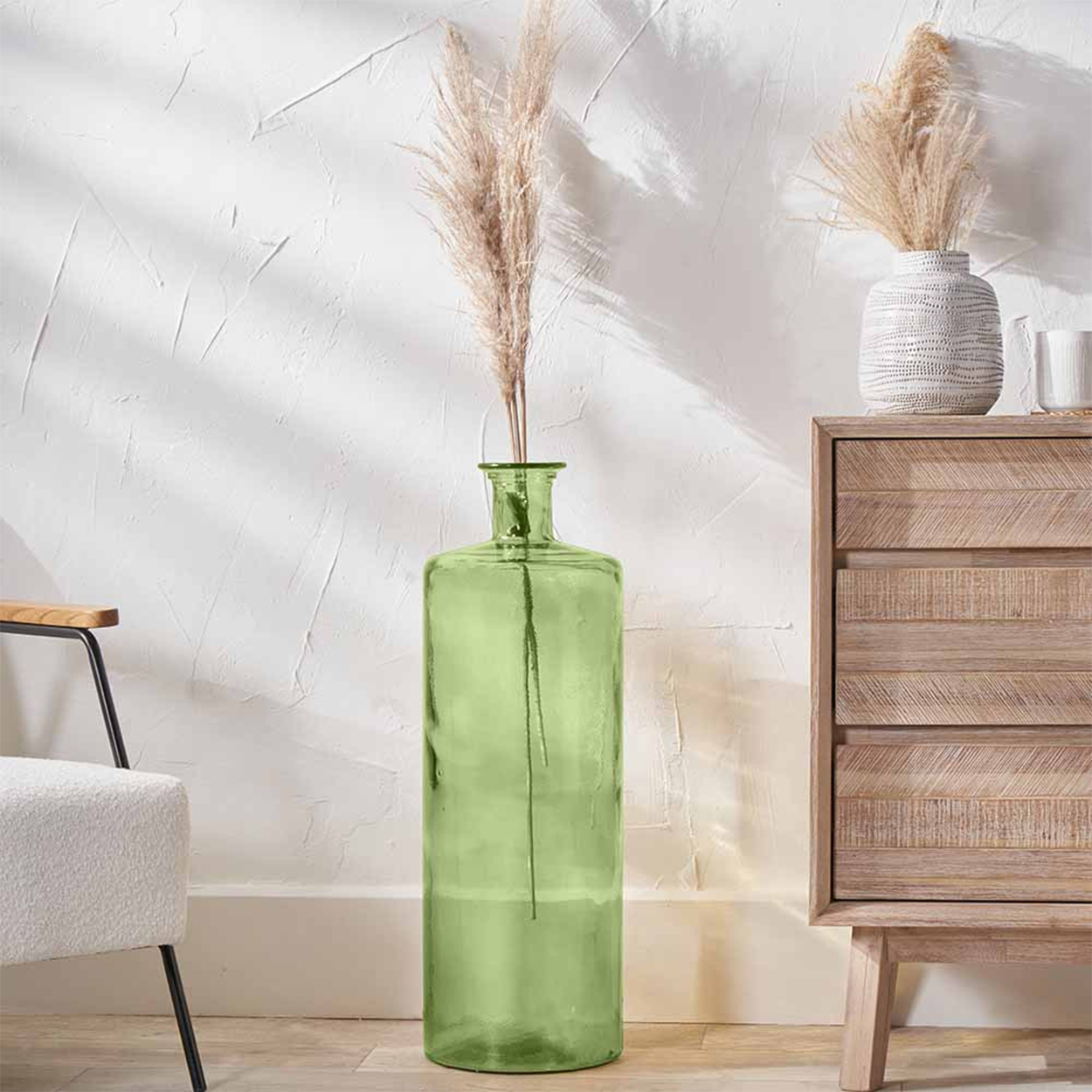 Evergreen Glass Tall Vase