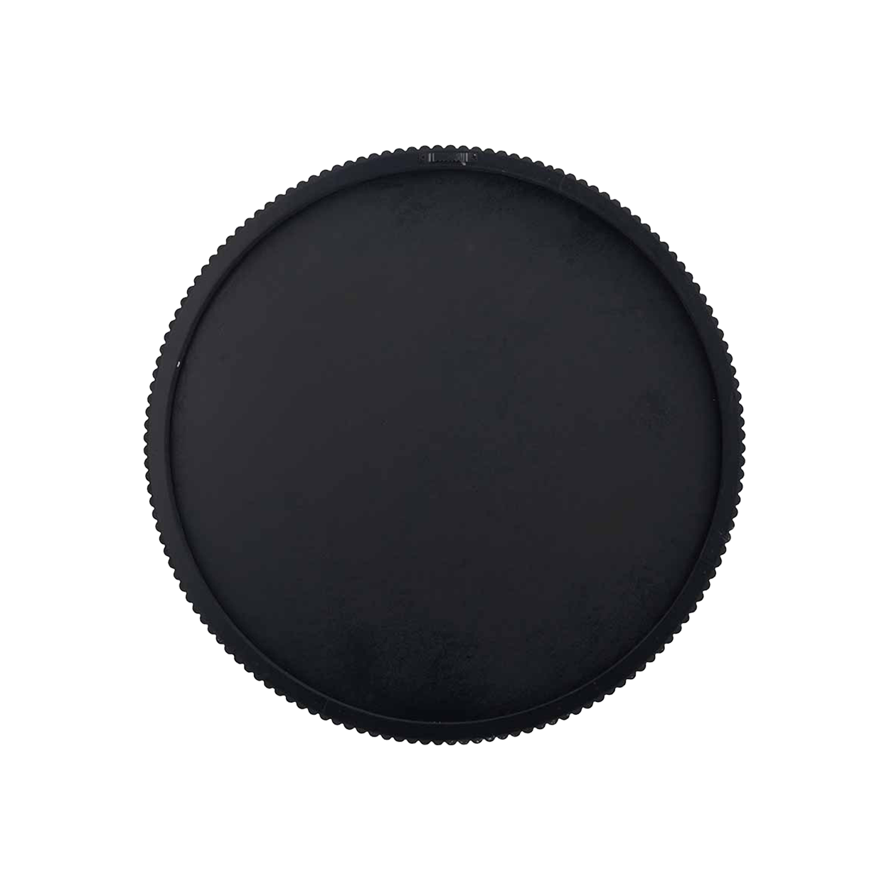 Black Metal Textured Edged Round Wall Mirror