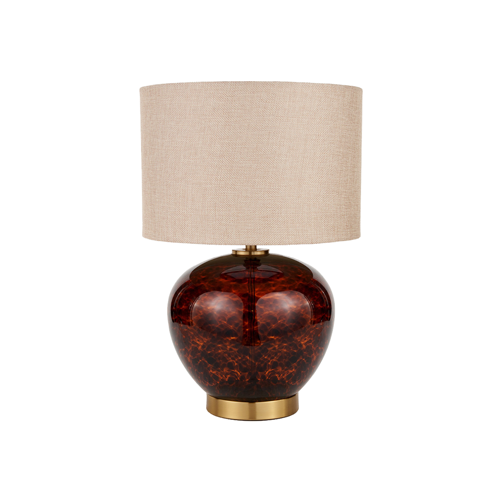 Lucien Tortoiseshell Glass Wide Table Lamp