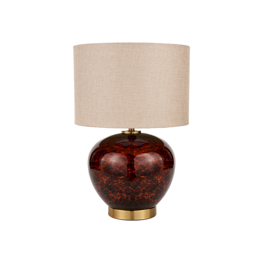 Lucien Tortoiseshell Glass Wide Table Lamp