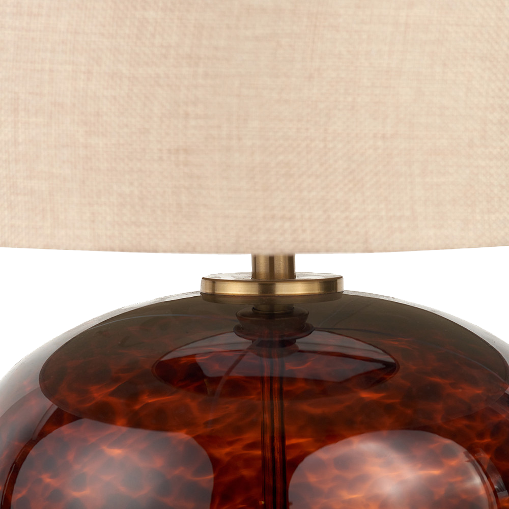 Lucien Tortoiseshell Glass Wide Table Lamp
