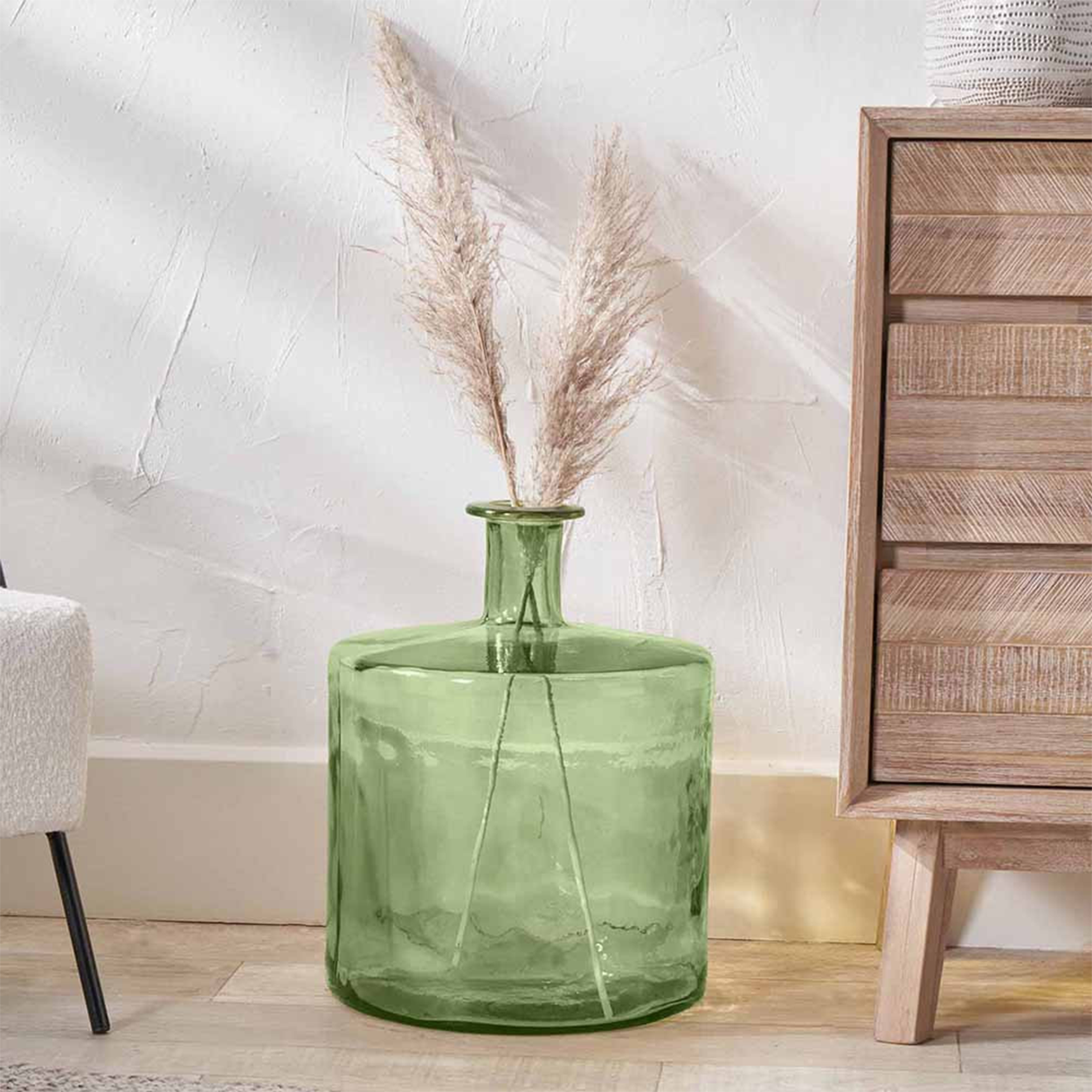 Evergreen Glass Short Vase