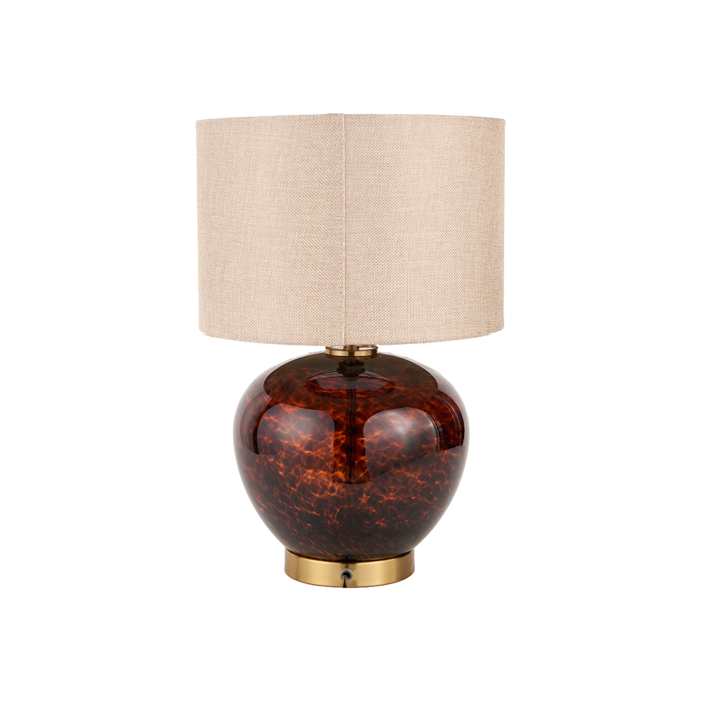 Lucien Tortoiseshell Glass Wide Table Lamp