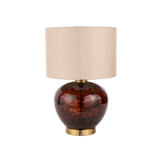 Lucien Tortoiseshell Glass Wide Table Lamp