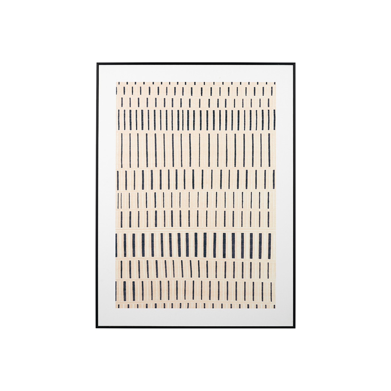 Natural Canvas with Black Stripe Pattern