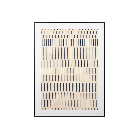 Natural Canvas with Black Stripe Pattern