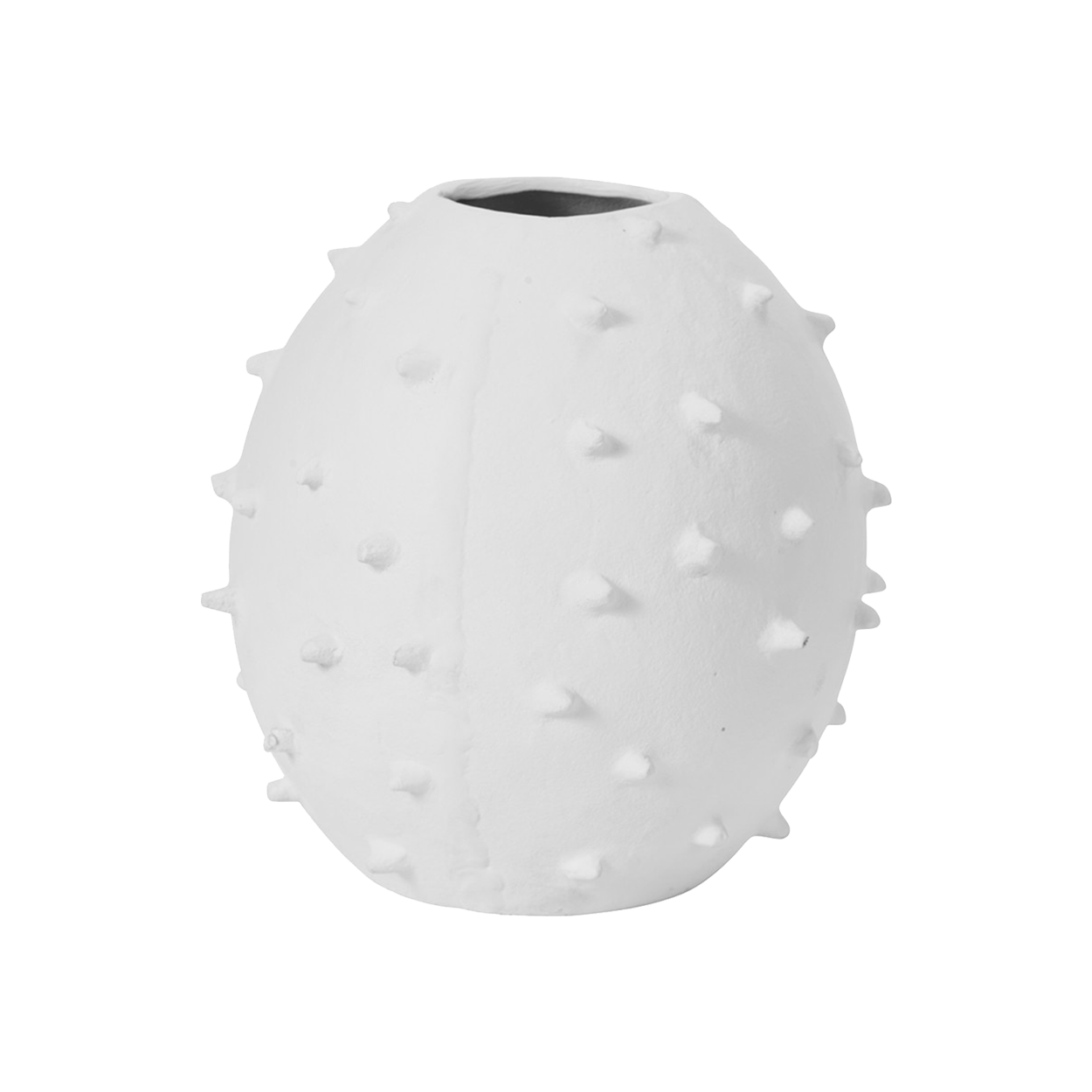 White Metal Vase with Bobbles