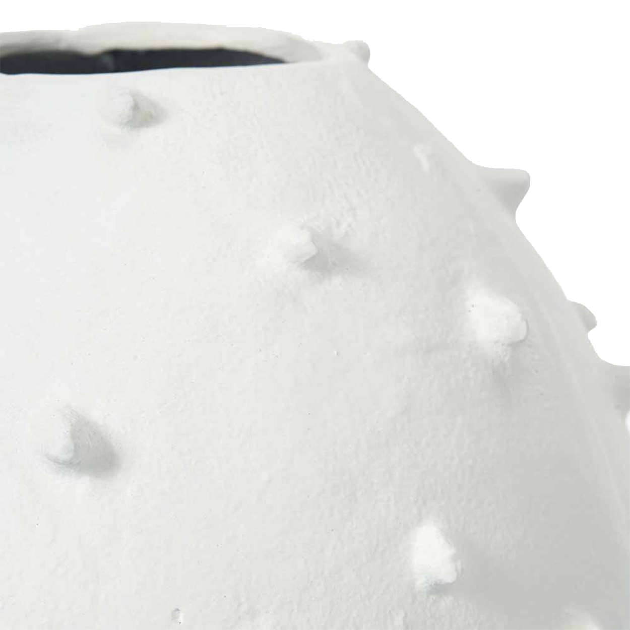 White Metal Vase with Bobbles