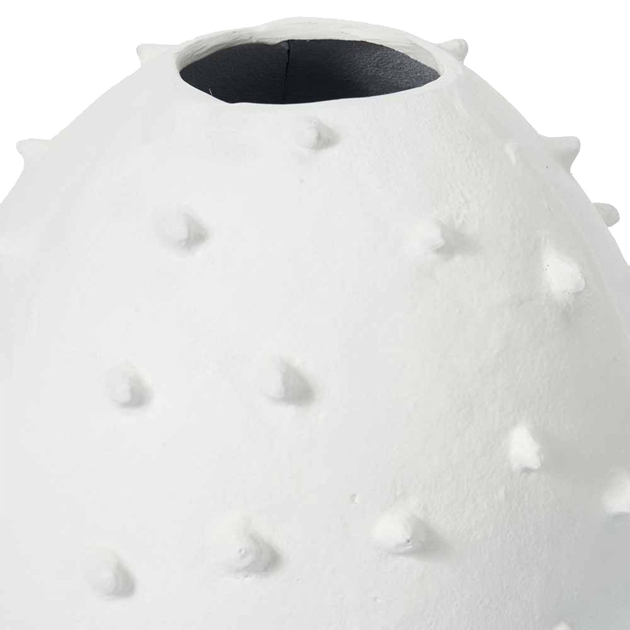 White Metal Vase with Bobbles