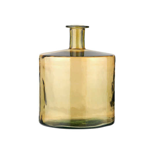 Recycled Glass Bottle Vase Amber