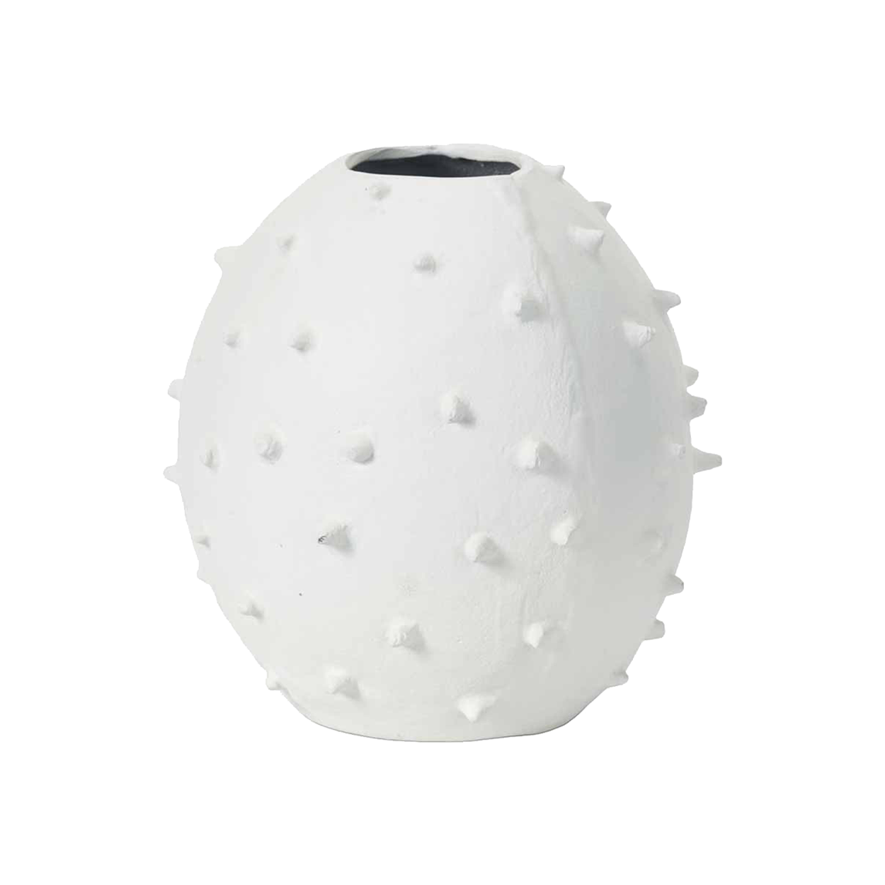 White Metal Vase with Bobbles