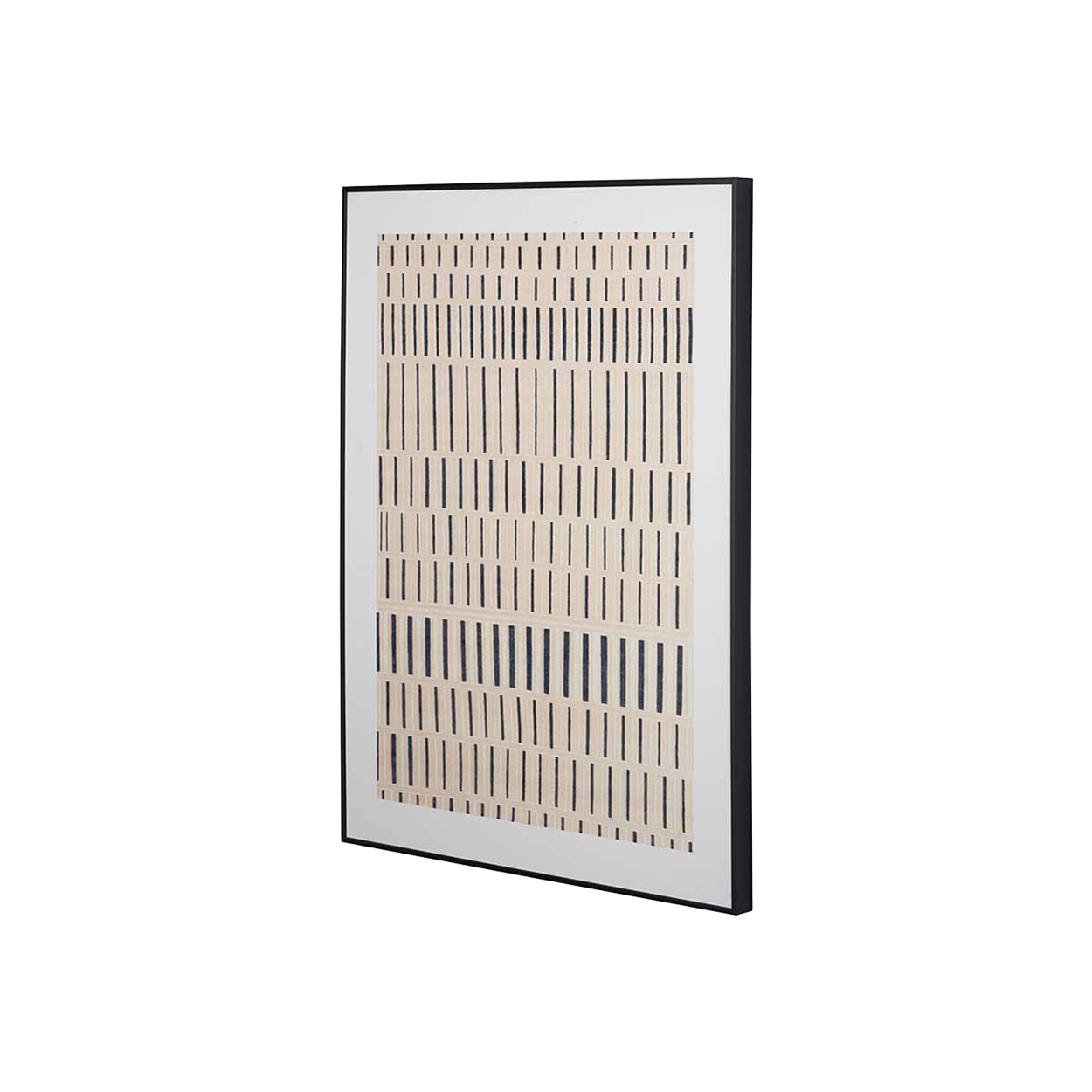 Natural Canvas with Black Stripe Pattern