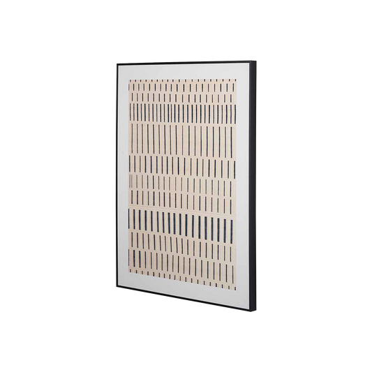 Natural Canvas with Black Stripe Pattern