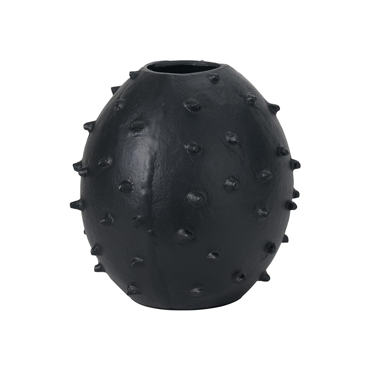 Black Metal Vase with Bobbles