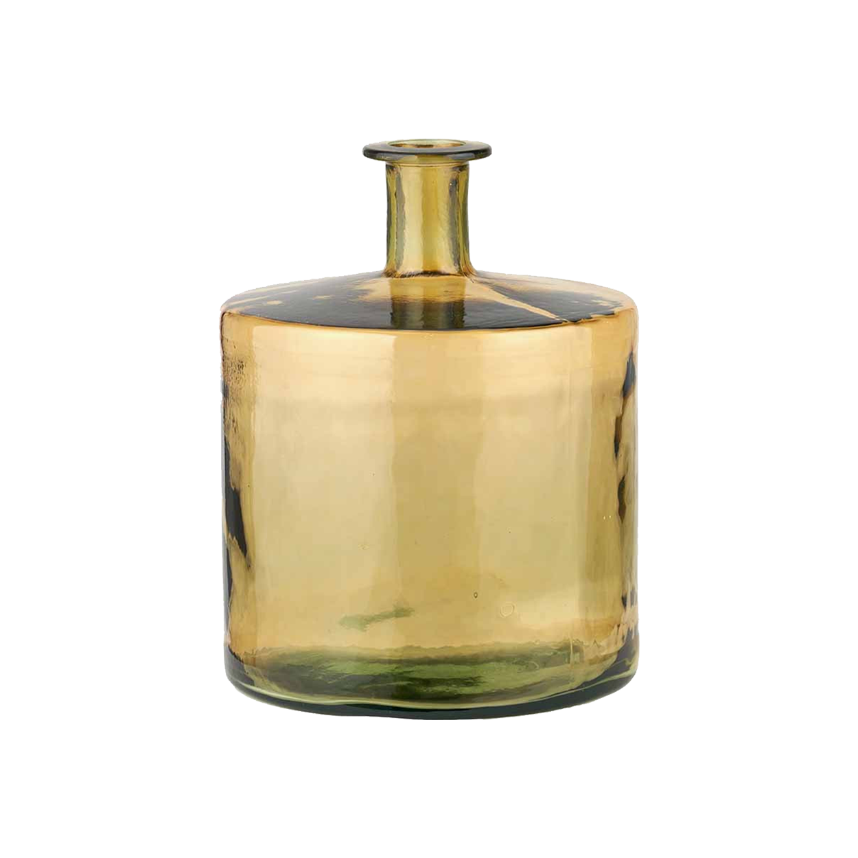 Recycled Glass Bottle Vase Amber