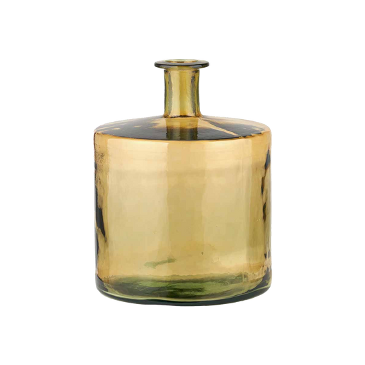 Recycled Glass Bottle Vase Amber