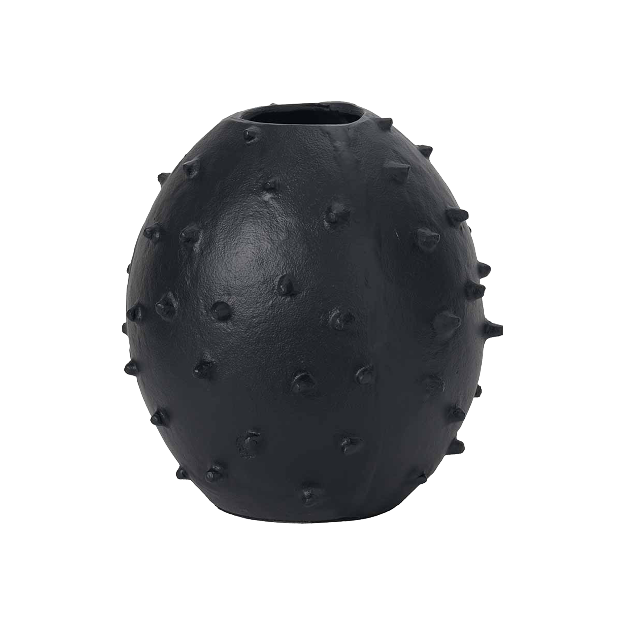 Black Metal Vase with Bobbles