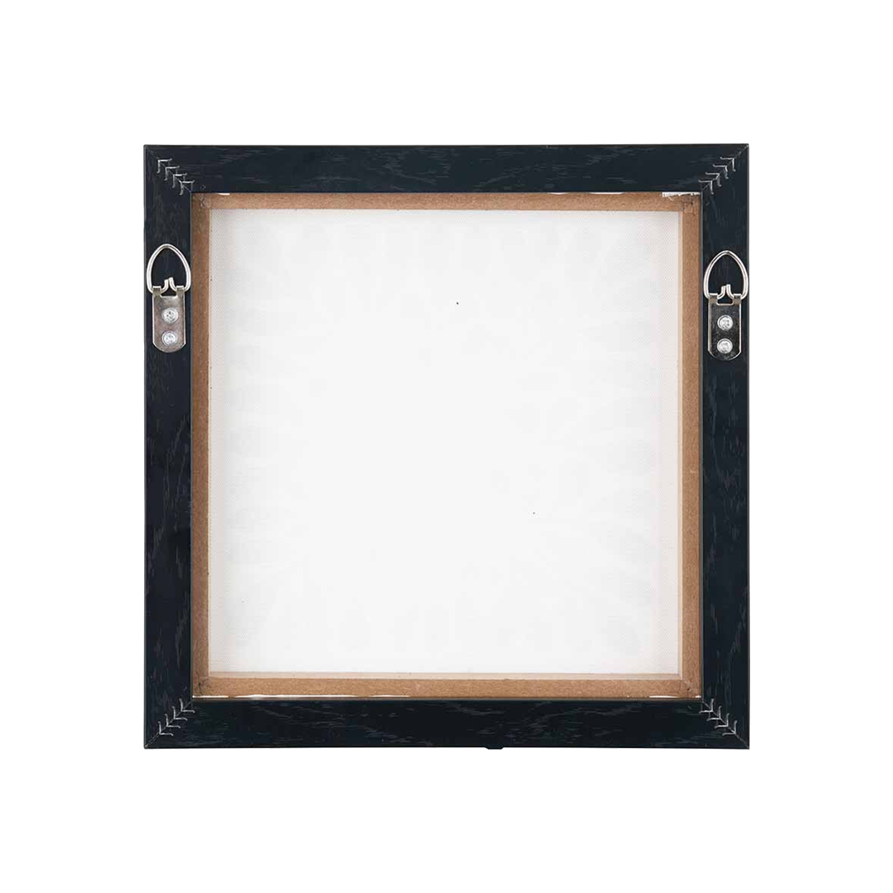 Set of 2 Black Leaf Print Square Wall Art