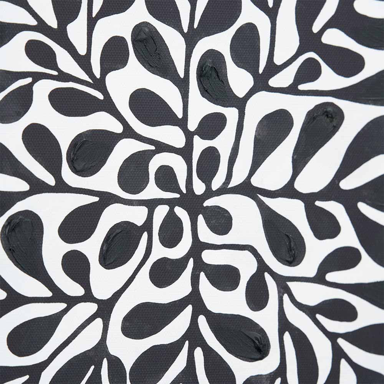 Set of 2 Black Leaf Print Square Wall Art