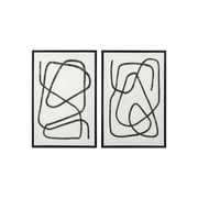 Set of 2 Black Squiggle Print Wall Art