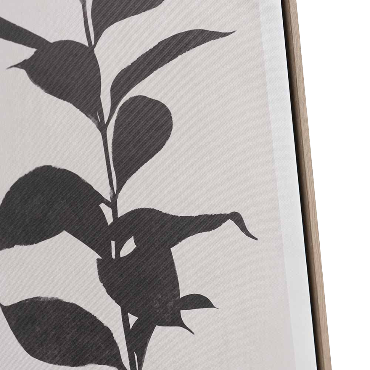 Set of 2 Natural and Black Leaf Print Wall Art