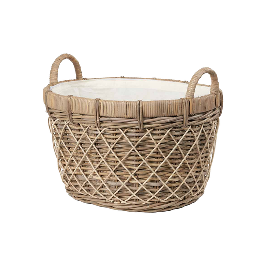 Brown Rattan Oval Basket