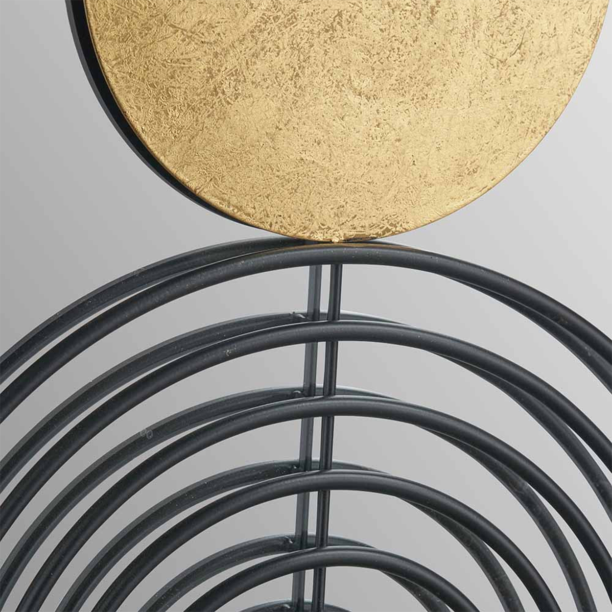 Set of 2 Mirrored Black and Gold Metal Wall Art