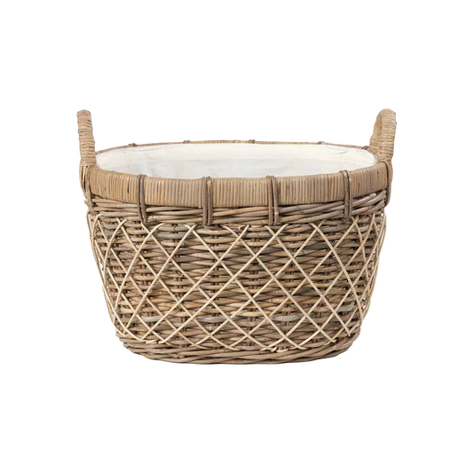 Brown Rattan Oval Basket