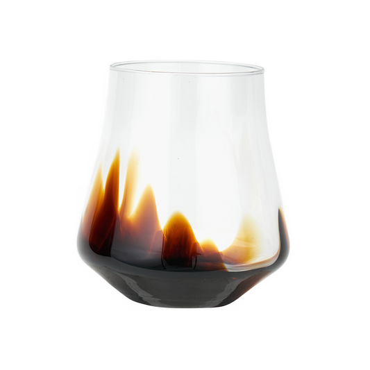 Pecan Brown and Clear Glass Bell Shaped Vase Large