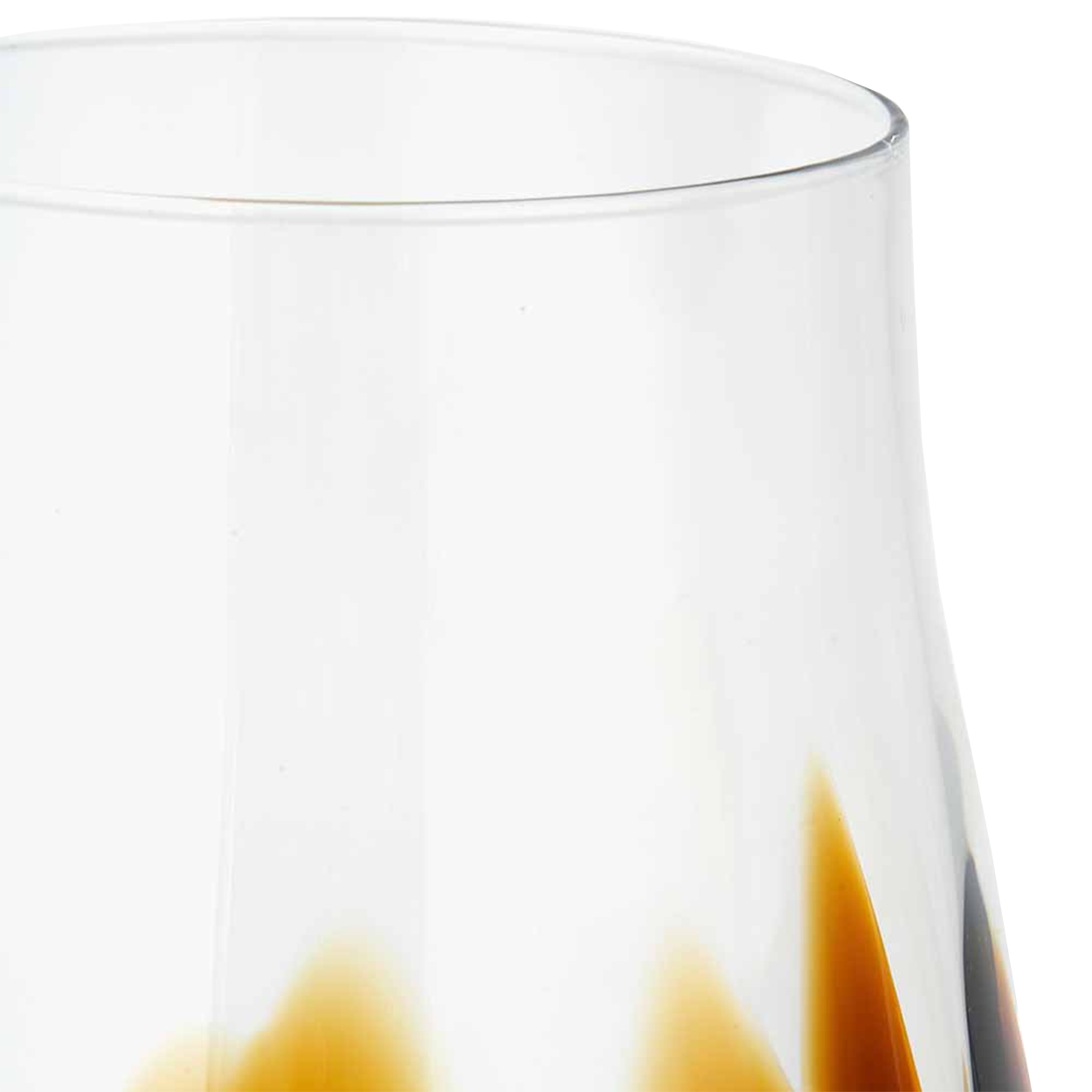 Pecan Brown and Clear Glass Bell Shaped Vase Large