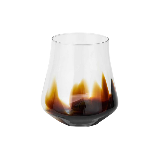 Pecan Brown and Clear Glass Bell Shaped Vase