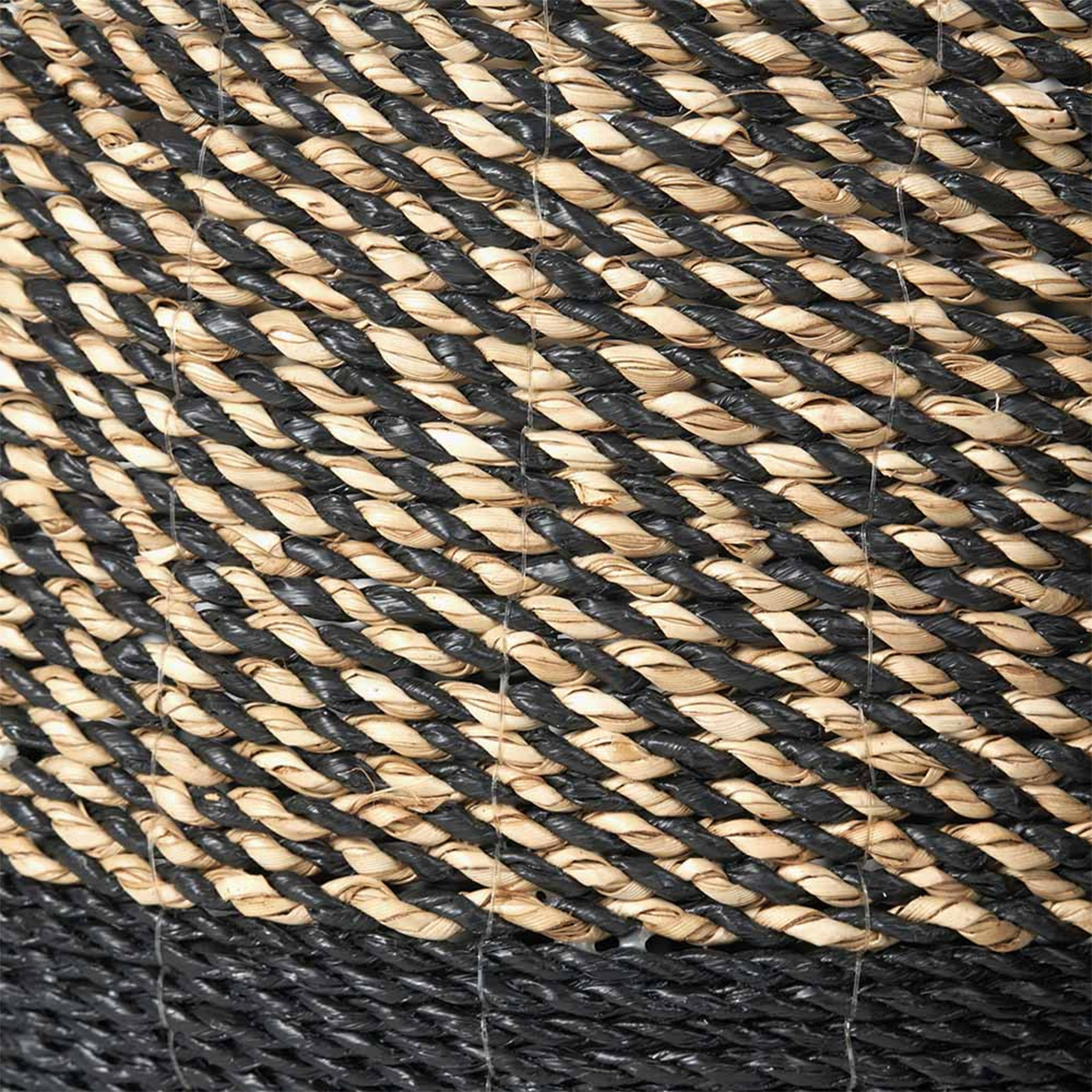 Set of 2 Seagrass Natural & Black Baskets