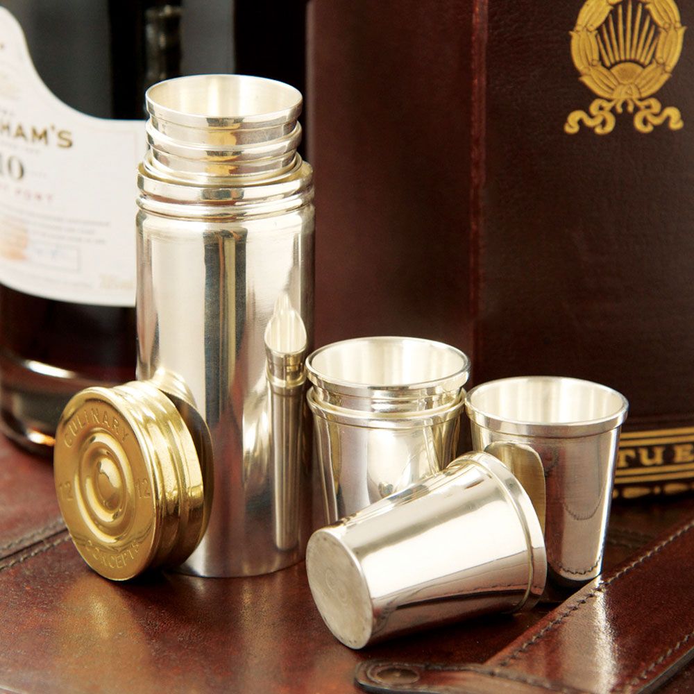 Set of Eight Shot Cups & Holder