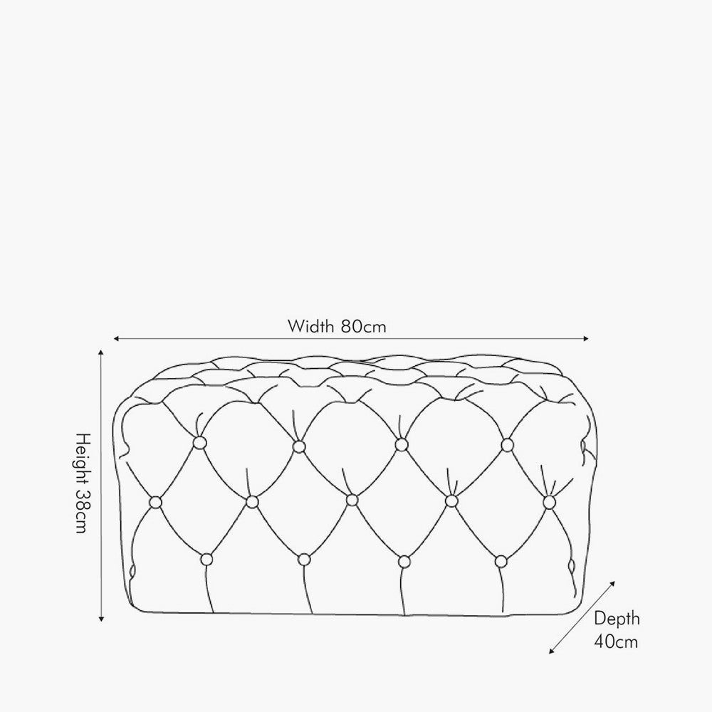 Forest Green Velvet Buttoned Bench Stool