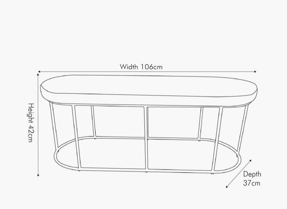 Tobacco & Gold Frame Bench