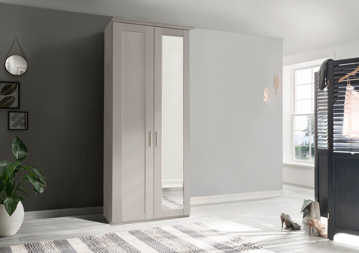 Oxford 2 Door Wardrobe Champagne 100cm