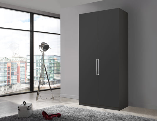 Bermuda Hinged 2 Door Wardrobe Matte Graphite 100cm