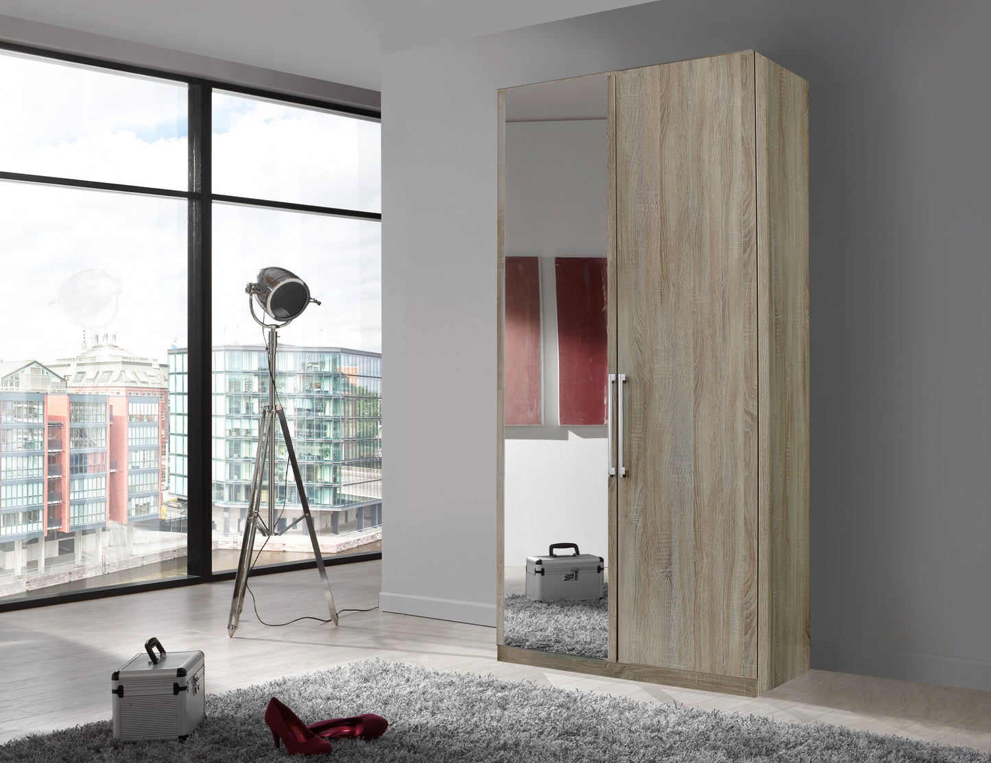 Bermuda Hinged 2 Door Wardrobe Rustic Oak 100cm