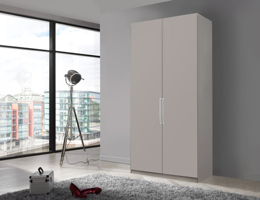 Bermuda Hinged 2 Door Wardrobe Matte Pebble Grey 100cm
