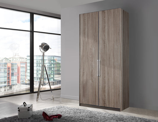 Bermuda Hinged 2 Door Wardrobe Dark Rustic Oak 100cm