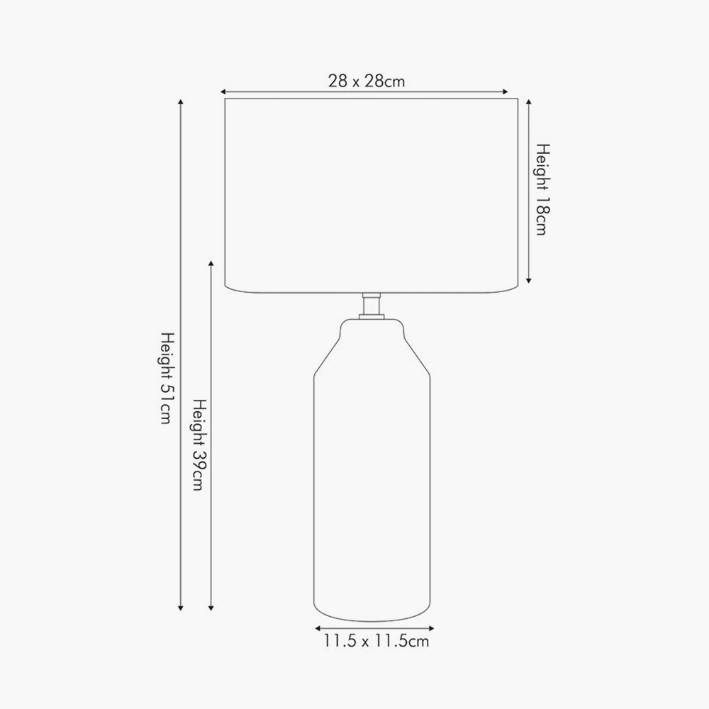 Ceramic Grey Feather Lamp & White Shade