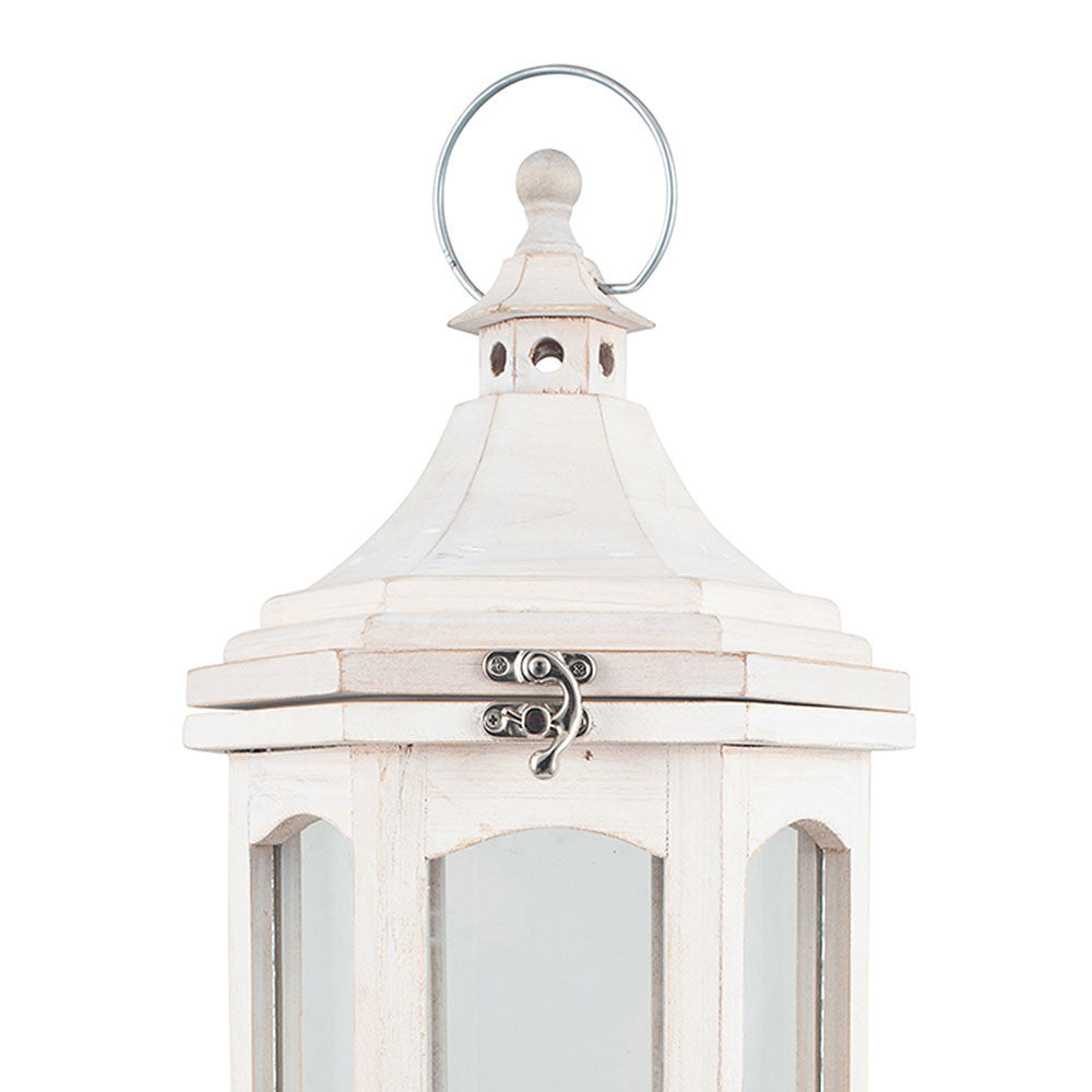 White  Wood Lantern Lamp