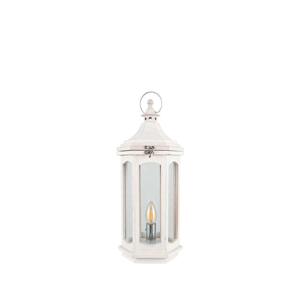 White  Wood Lantern Lamp