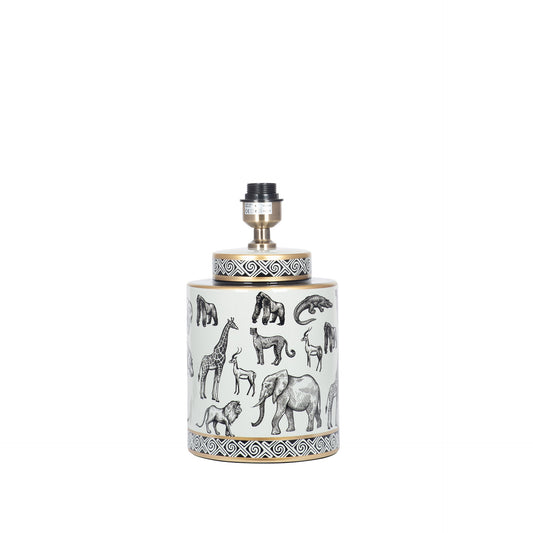 Safari Print Ceramic Lamp
