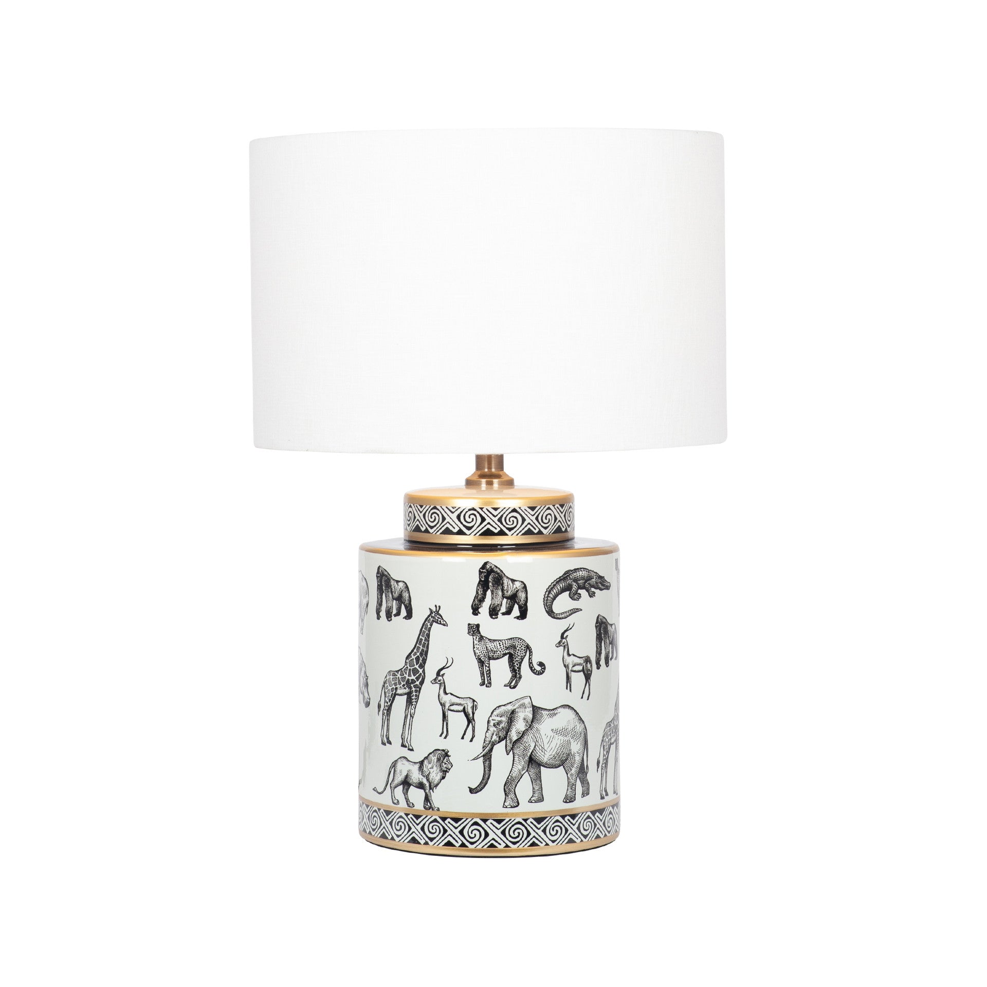Safari Print Ceramic Lamp