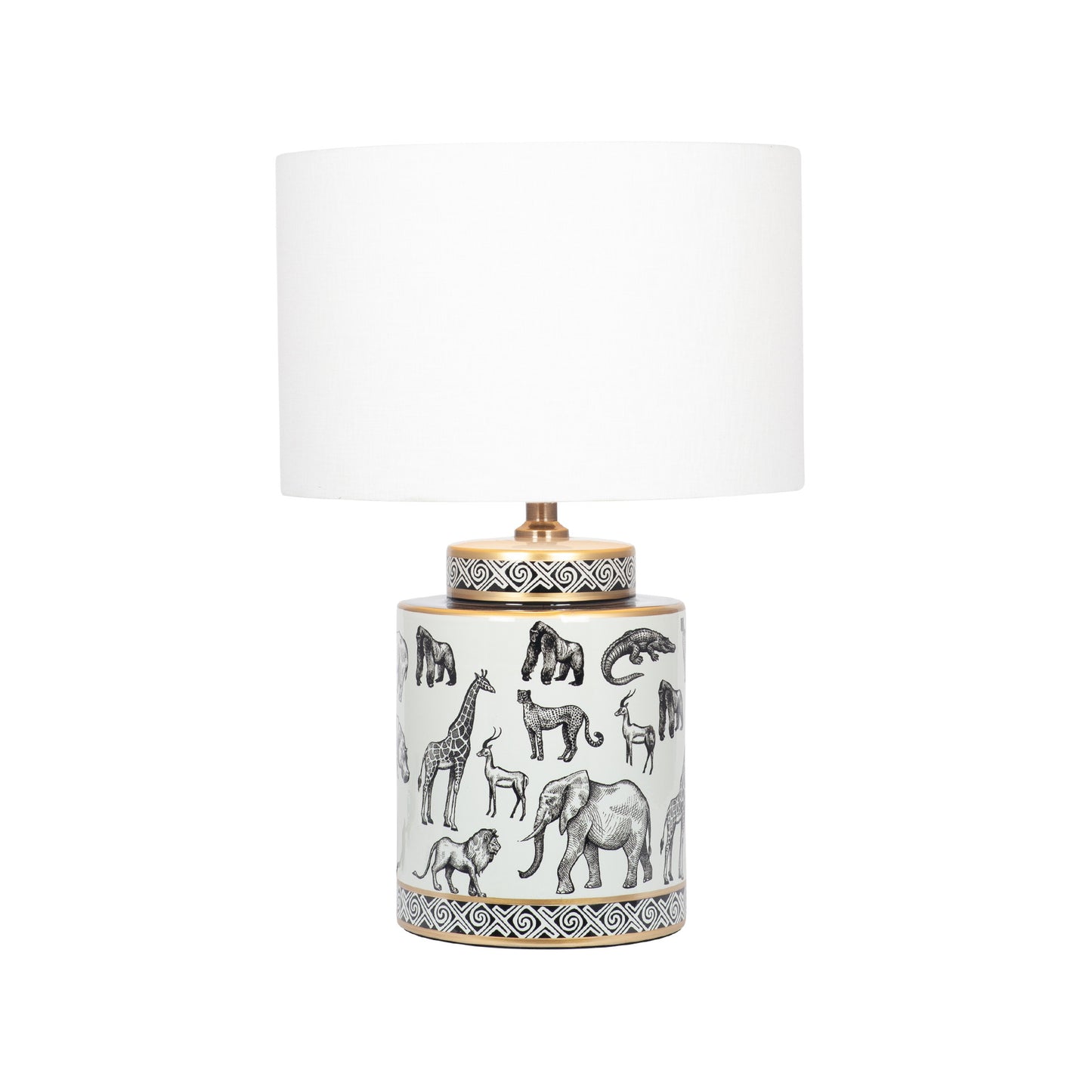 Safari Print Ceramic Lamp
